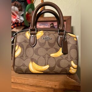 Coach Mini Rowan Signature Canvas Banana Print Crossbody